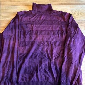 Women’s Venus 2X Long Sleeve Sparkly Patterned Sweater Burgundy Casual Pullover